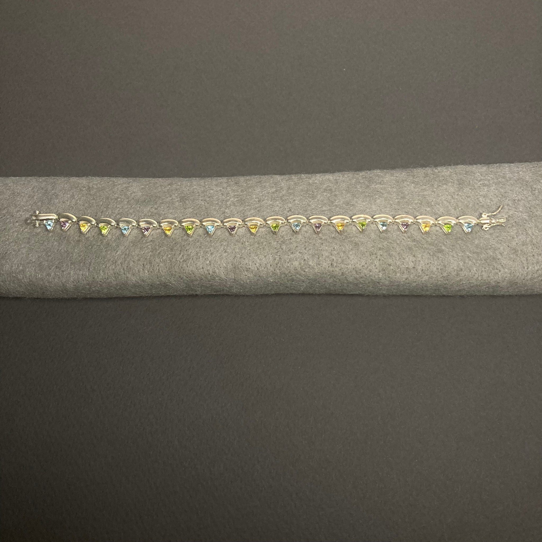 Ασημένιο Βραχιόλι 925 με Πολύχρωμες Πέτρες