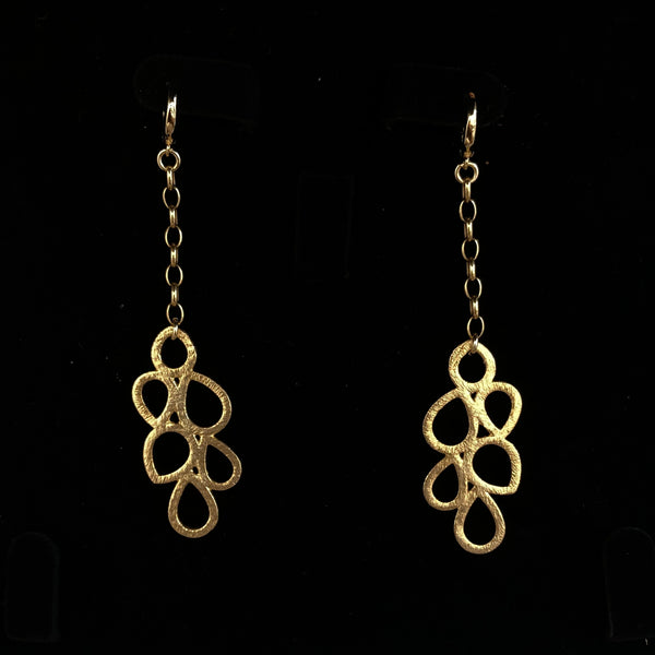 Ασημένια Επιχρυσωμένα Σκουλαρίκια