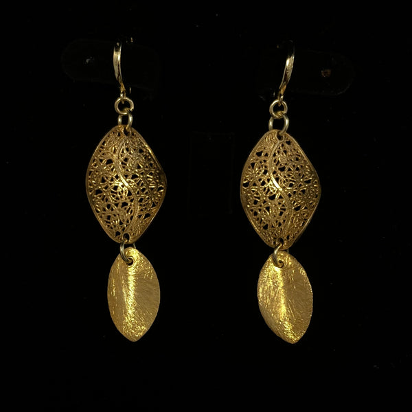 Ασημένια Επιχρυσωμένα Σκουλαρίκια