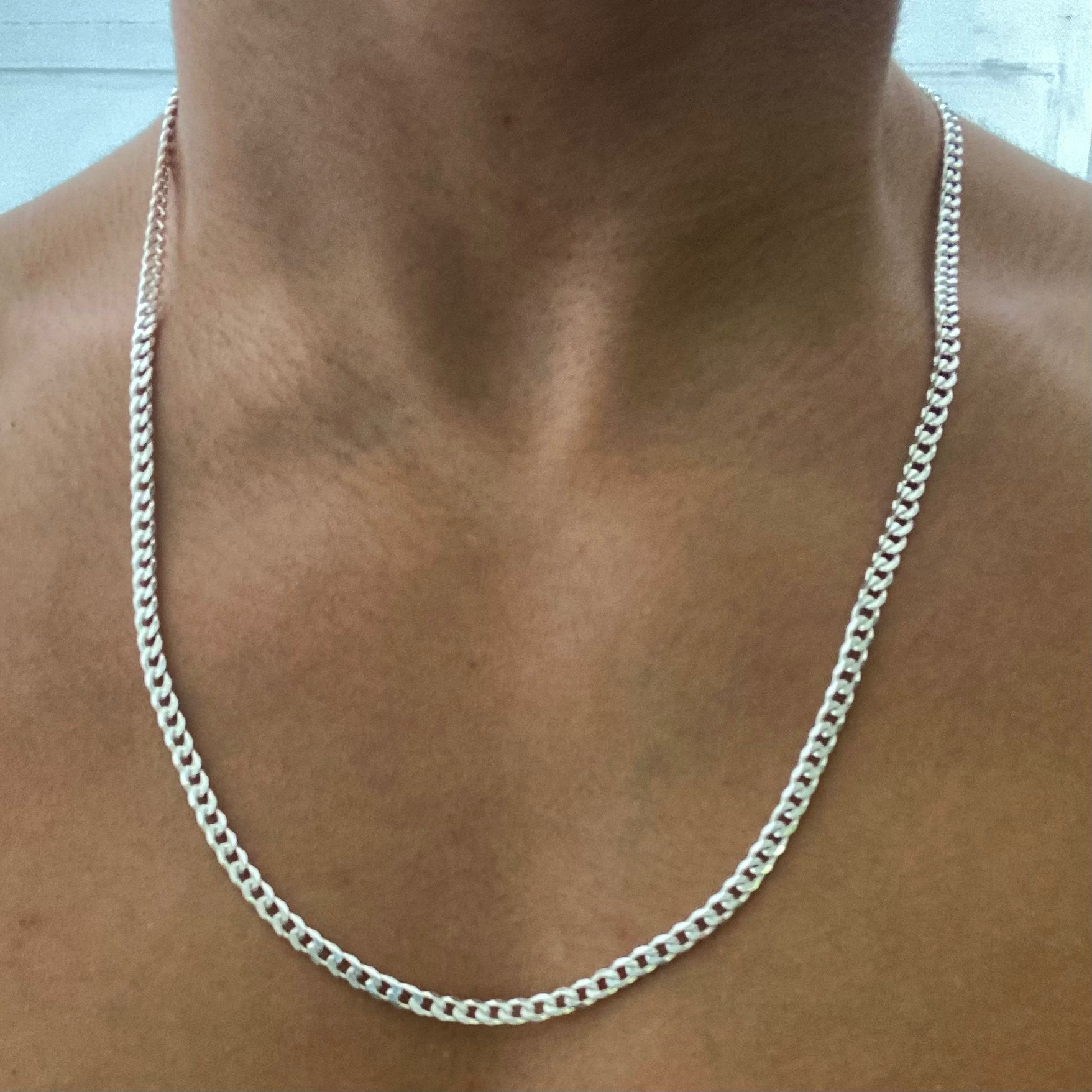Ασημένια Λεπτή Αλυσίδα Cuban Link